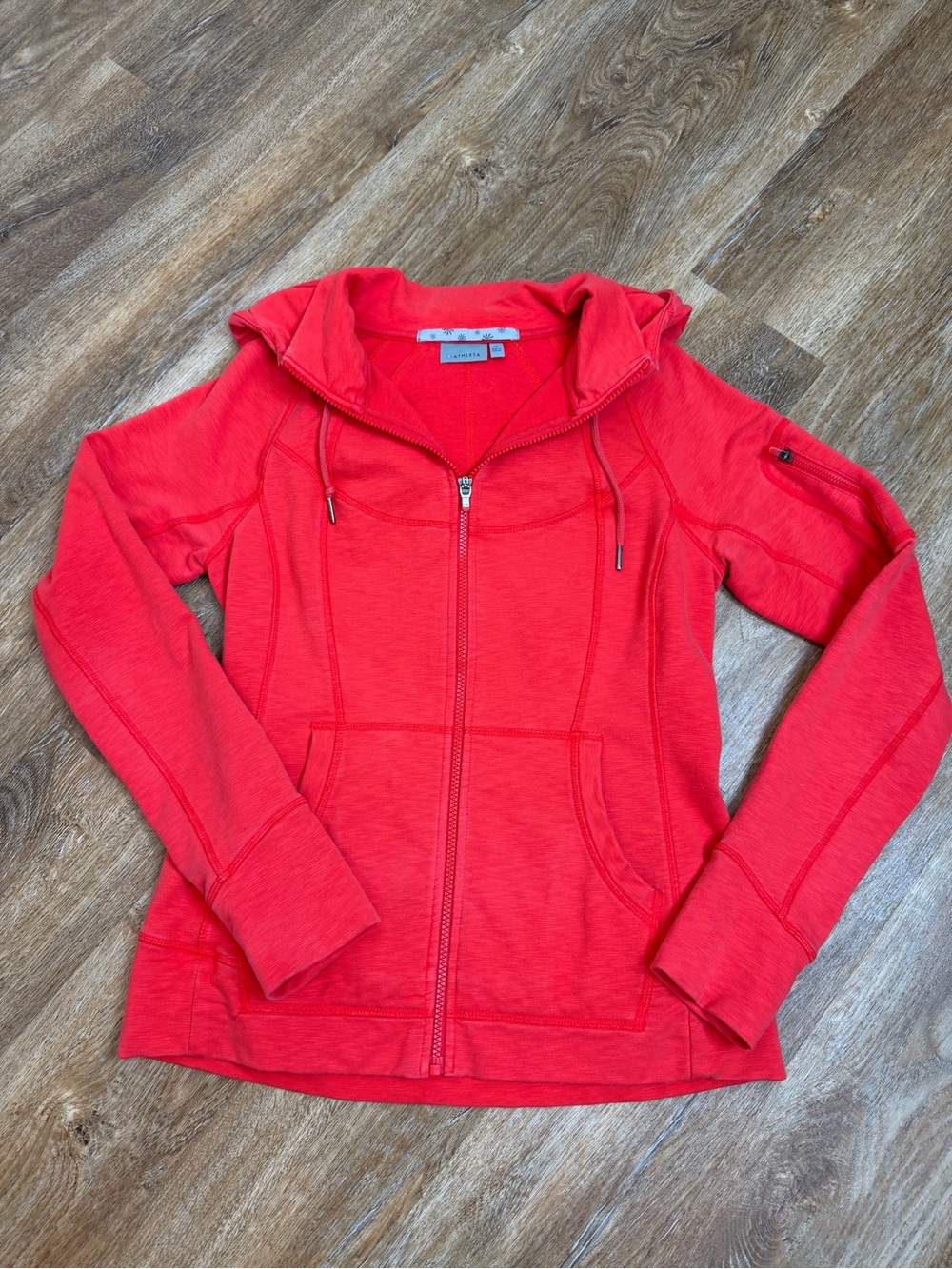 Athleta Orange Front Zip Hoodie Sz Medium